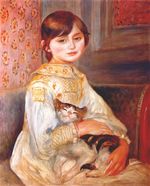 Ренуар Ребенок в кошкой Жюли Моне 1887г